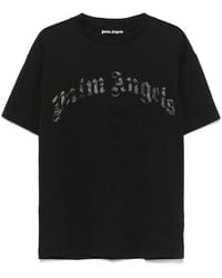 Palm Angels - Cotton T-Shirt With Large Front Logo - Lyst