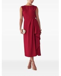 Willa - Draped Ruffled Midi Dress - Lyst