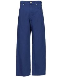 Max Mara - Buttoned Drill Trousers - Lyst