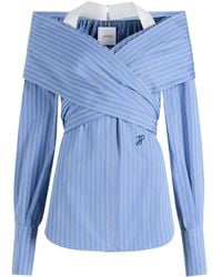 Patou - Blusa con diseño cruzado de popelina - Lyst