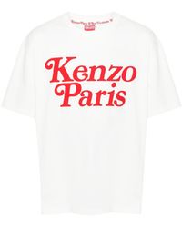 KENZO - VERDY T-shirt in jersey di cotone con logo floccato James - Lyst