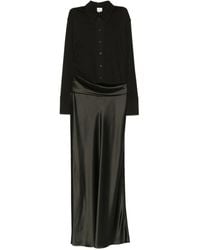 Nanushka - Satin-Paneled Asymetrical Maxi Dress - Lyst