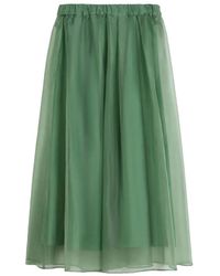 Weekend by Maxmara - Jupe À Taille Élastiquée Et Empiècement Transparent - Lyst
