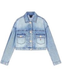 ARMANI EXCHANGE - Cropped Denim Jacket - Lyst