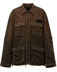 R13 - Shredded Leopard-Print Jacket - Lyst