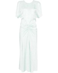 Victoria Beckham - Floral-Pattern Midi Dress - Lyst
