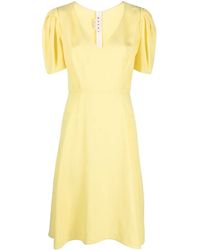 Marni - V-Neck Midi Dress - Lyst