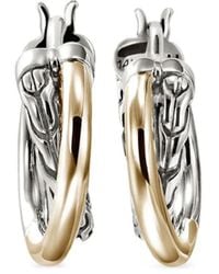 John Hardy - 14Kt Jh Essential Crossover Hoop Earrings - Lyst