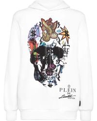 Philipp Plein - Skull-Print Crystal-Embellished Hoodie - Lyst