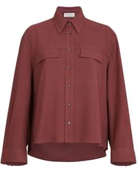Brunello Cucinelli - Virgin-Wool Fluid Twill Cropped Shirt - Lyst