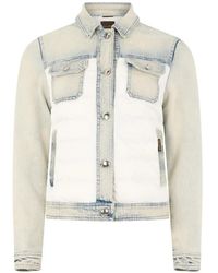 Moorer - Quilted-Panelled Denim Jacket - Lyst