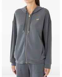 EA7 - Logo-Plaque Zip-Up Hoodie - Lyst