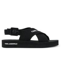 KARL LAGERFELD - Crossover-Strap Buckle-Fastening Sandals - Lyst