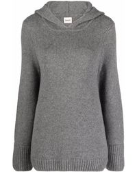 Khaite Knitted Relaxed Cashmere Hoodie - Grey