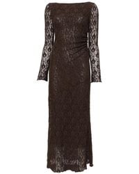 Imperial - Lace-Knit Long-Sleeve Maxi Dress - Lyst