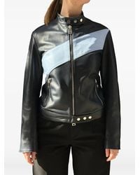 LA ROSE - Zip-Up Leather Bomber Jacket - Lyst