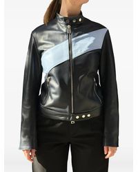 LA ROSE - Zip-Up Leather Bomber Jacket - Lyst