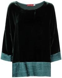 BIANCO LEVRIN - Velvet Pleated-Hem Top - Lyst