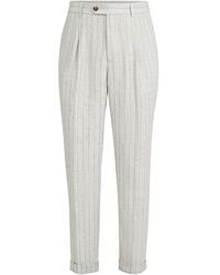 Brunello Cucinelli - Striped Pleated Trousers - Lyst