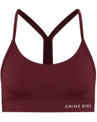 Anine Bing - Eve Logo-Print Training Bra - Lyst