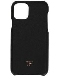 Tom Ford - Logo-Plaque Grained-Texture Leather Phone Case - Lyst