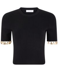 Rabanne - Charm-trim Cropped T-shirt - Lyst