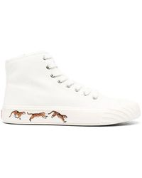KENZO - Tiger-Print Lace-Up Sneakers - Lyst