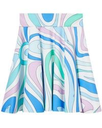 PUCCI - Mini-Rok Met A-Lijn En Marmo-Print - Lyst