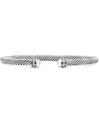 David Yurman - Cable Classic Bracelet With Cultured Freshwater Pearls And Diamonds - Lyst