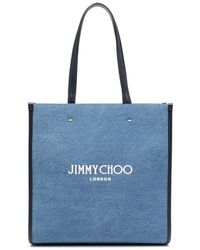 Jimmy Choo - Tote bag en denim à logo - Lyst