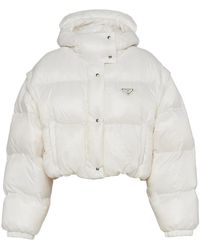 Prada - Re-Nylon Cropped Down Jacket - Lyst