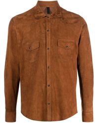 Tagliatore - Spread-collar Leather Shirt - Lyst
