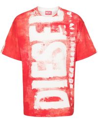DIESEL - Bedrukt T -shirt Met Oversized Logo - Lyst