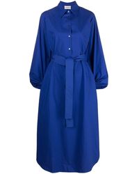 P.A.R.O.S.H. - Long Belted Cotton Shirtdress - Lyst