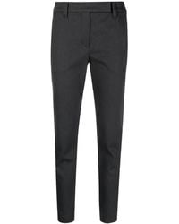 Brunello Cucinelli - Mid-Rise Cropped Tapered Trousers - Lyst