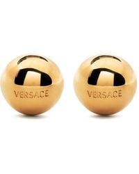 Versace - Oorbellen Met Gegraveerd Logo - Lyst