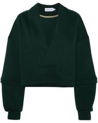 Ioana Ciolacu - V-neck Cotton-blend Sweatshirt - Lyst