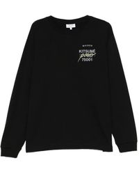 Maison Kitsuné - Logo-Print Long-Sleeve T-Shirt - Lyst