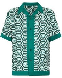 Philipp Plein - Silk Bowling Shirt Monogram 70's - Lyst