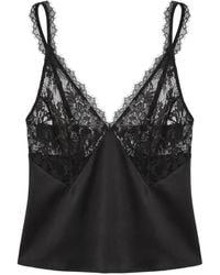 The Sei - Lace-Bodice Silk Tank Top - Lyst
