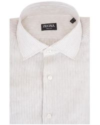 ZEGNA - Oasi Lino Striped Shirt - Lyst