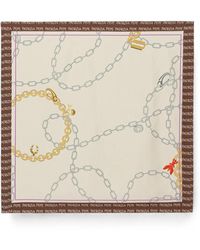 Patrizia Pepe - Chain-Print Logo-Border Scarf - Lyst