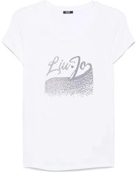 Liu Jo - Camiseta con apliques de strass - Lyst