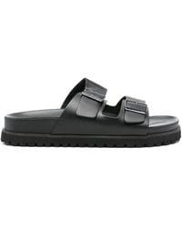 GANT - Double-Buckle Leather Slides - Lyst