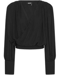 ROTATE BIRGER CHRISTENSEN - Long Sleeve V-Neck Blouse - Lyst