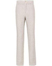 Etro - Tapered Linen Trousers - Lyst