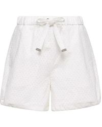 Moncler - Strukturierte Shorts Mit Kordelzug - Lyst
