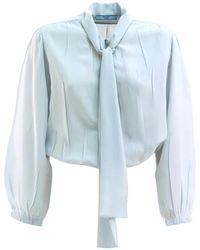 Prada - Tie-Neck Blouse - Lyst