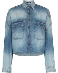 R13 - Cropped Denim Shirt - Lyst