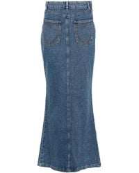 Moschino - Logo-Appliqué Denim Maxi Skirt - Lyst